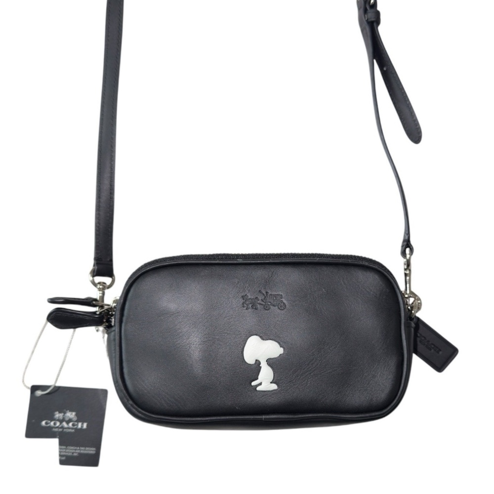 Coach Snoopy Peanut Collaboration Small Mini Crossbody Purse f65195 Black Rare